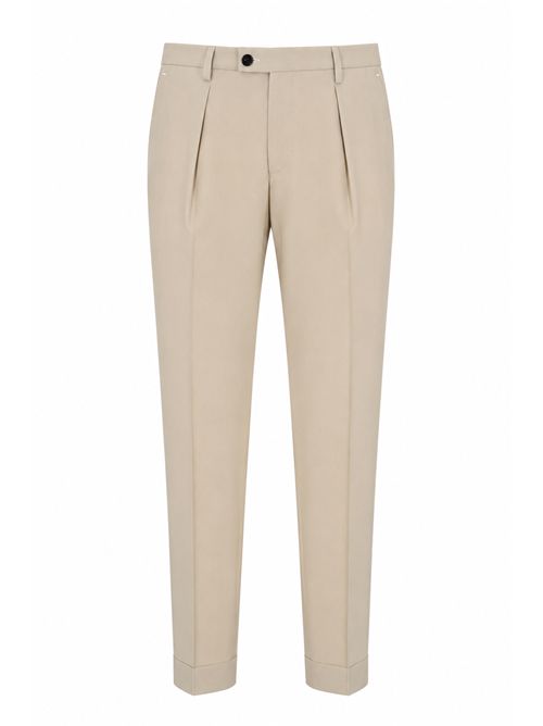 Pantalone Freddy in fresco lana vergine con pinces Sabbia MICHELE CARBONE | FREDDY104